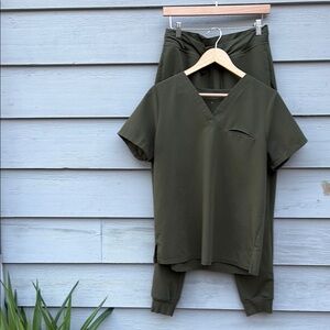 Mandala Olive Green Scrub Set